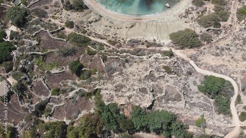 Aerial drone video from western Malta, Mgarr area, Fomm ir-Rih bay. photo