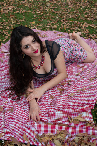Gorgeous young latina relaxing in the park 