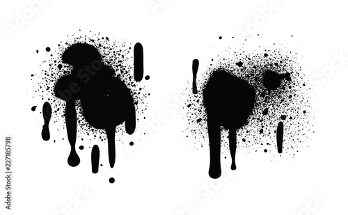 Spray Paint Abstract Vector Elements isolated on White Background. Drips Set. Street style. 