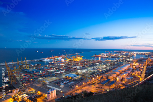 view of the night cargo port in spain © oleg_mj