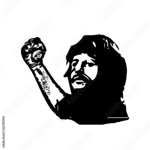 retro man rocker sketch illustration and logo vector