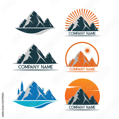 Mountain logo icon design template vector