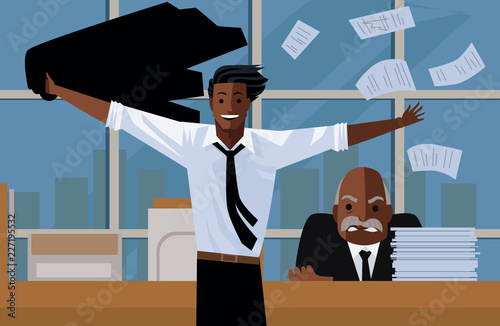 man quitting his job