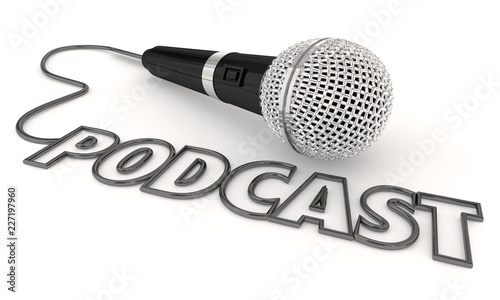 Podcast Mobile Program Show Audio File Microphone 3d Illustration