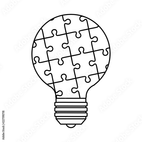 bulb light idea with puzzle pieces