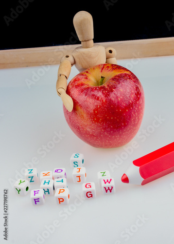 Back to school theme with an apple photo