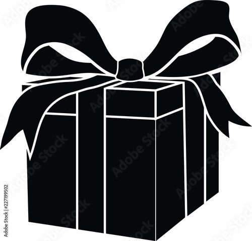 Simple wrapped gift present with wrapping paper and ribbon vector illustration graphic