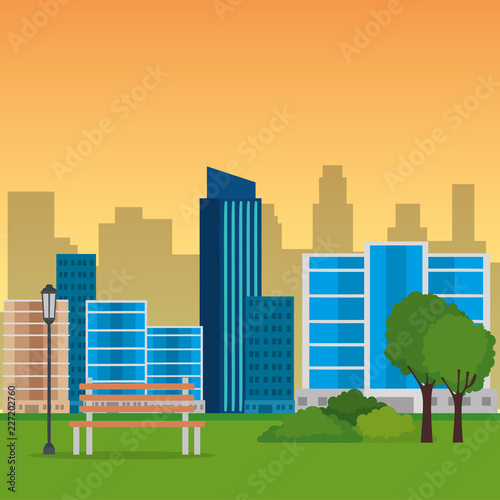 park landscape scene icon