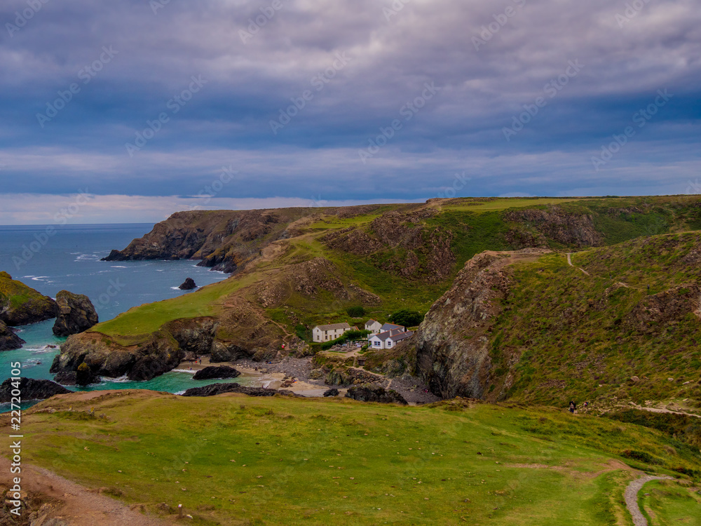 The rocky and picturesque coast of Kynance Cove in Cornwall