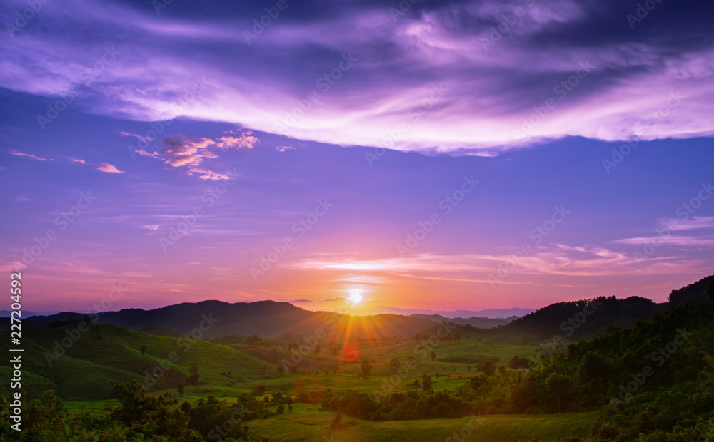 Fototapeta premium Twilight and sky cloud time sunset and landscape