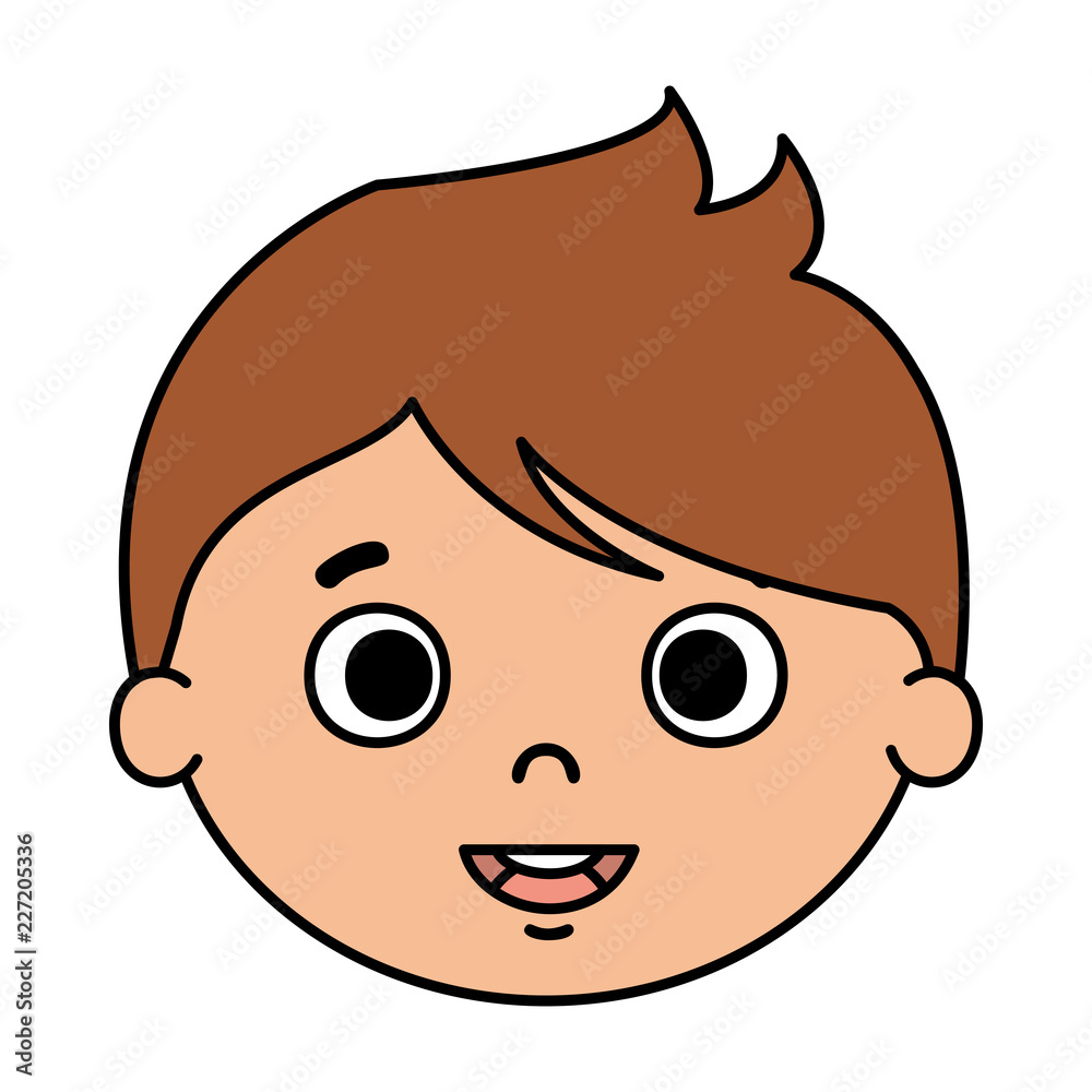 cute little boy head character