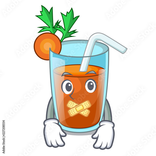 Silent sweet carrot juice isolated on mascot