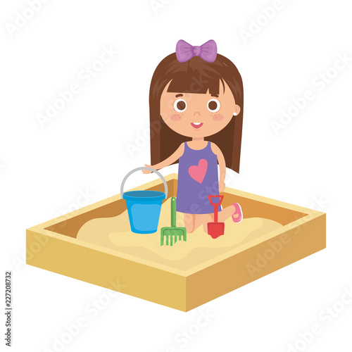 beautiful little girl in sand box