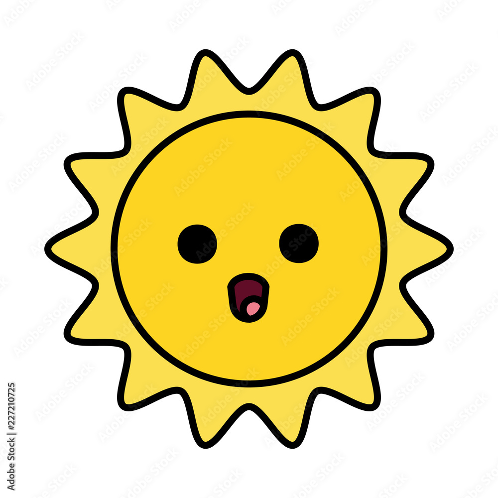 Fototapeta premium sun with face icon