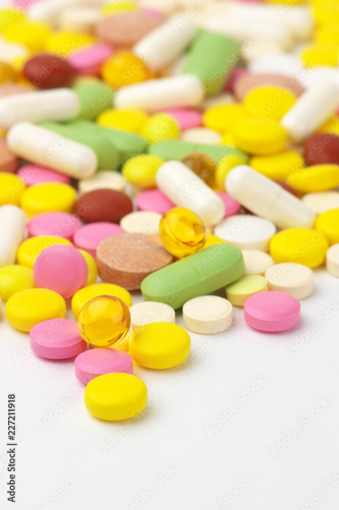 Heap of colorful pills