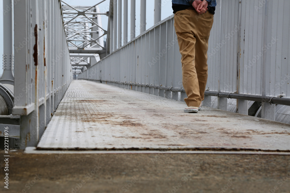 Man Crossing the Bridge Man Crossing the Bridge
