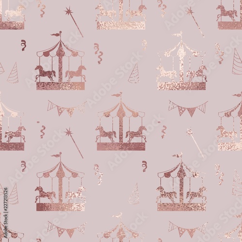 Carousel. Rose gold. Elegant texture