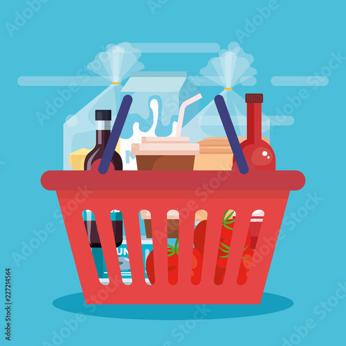 shopping basket with products