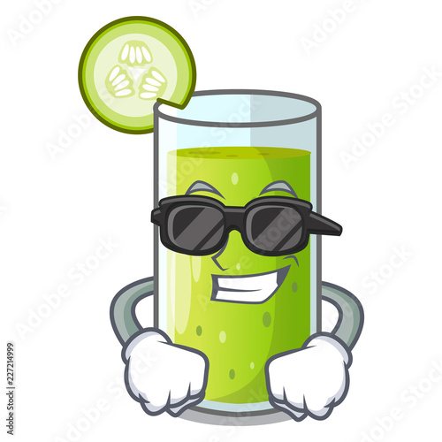 Super cool cucumber juice in a cartoon glass