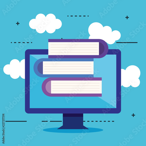 computer desktop with seo icons