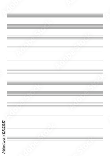 Blank Sheet Music Sheet for the notation of a voice or solo instruments Blank Sheet Music vector illustration