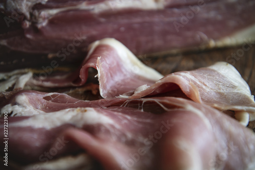 Dry-cured ham food photography recipe idea photo