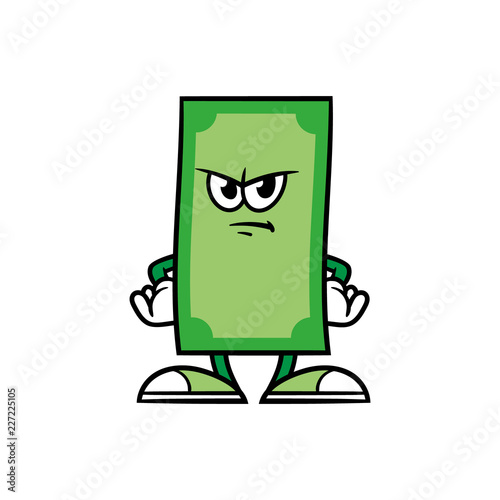 Cartoon Angry Money Character