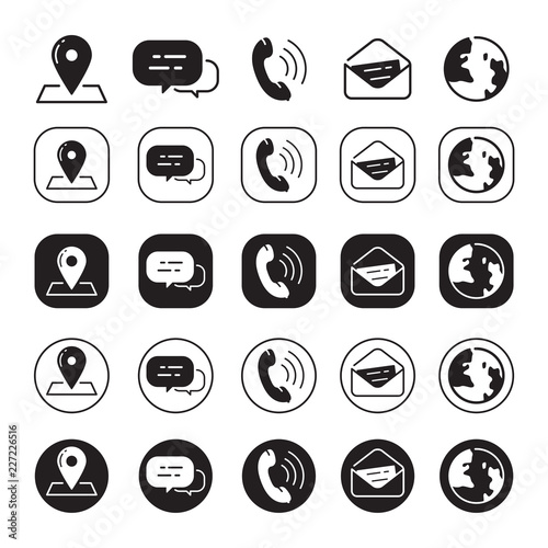 contact information icons, vector