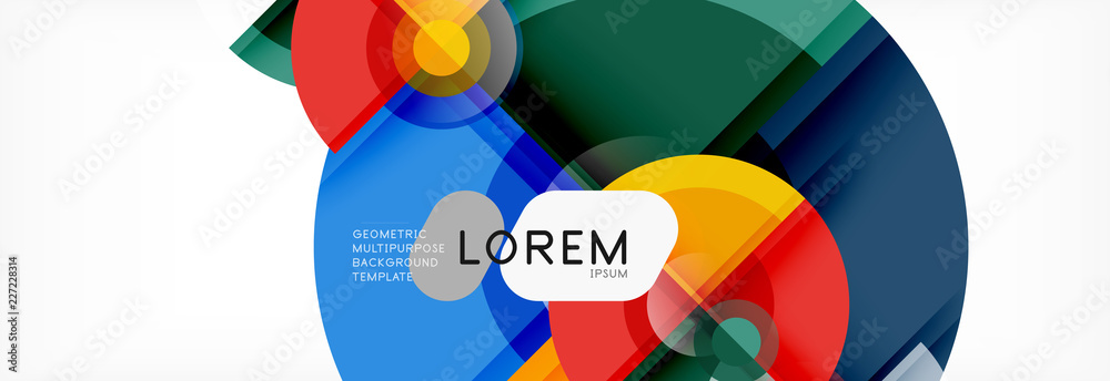 Abstract background - multicolored circles, trendy minimal geometric design Abstract background - multicolored circles, trendy minimal geometric design