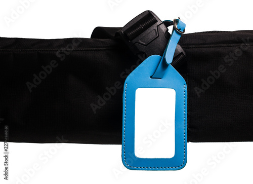 blue leather luggage tag,bag tag