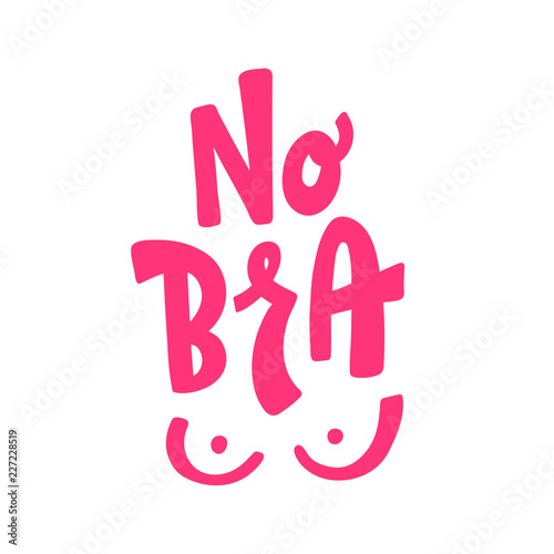 No Bra text vector illustartion. 13 october day.