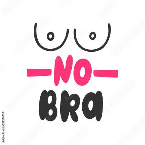No Bra text vector illustartion. 13 october day.