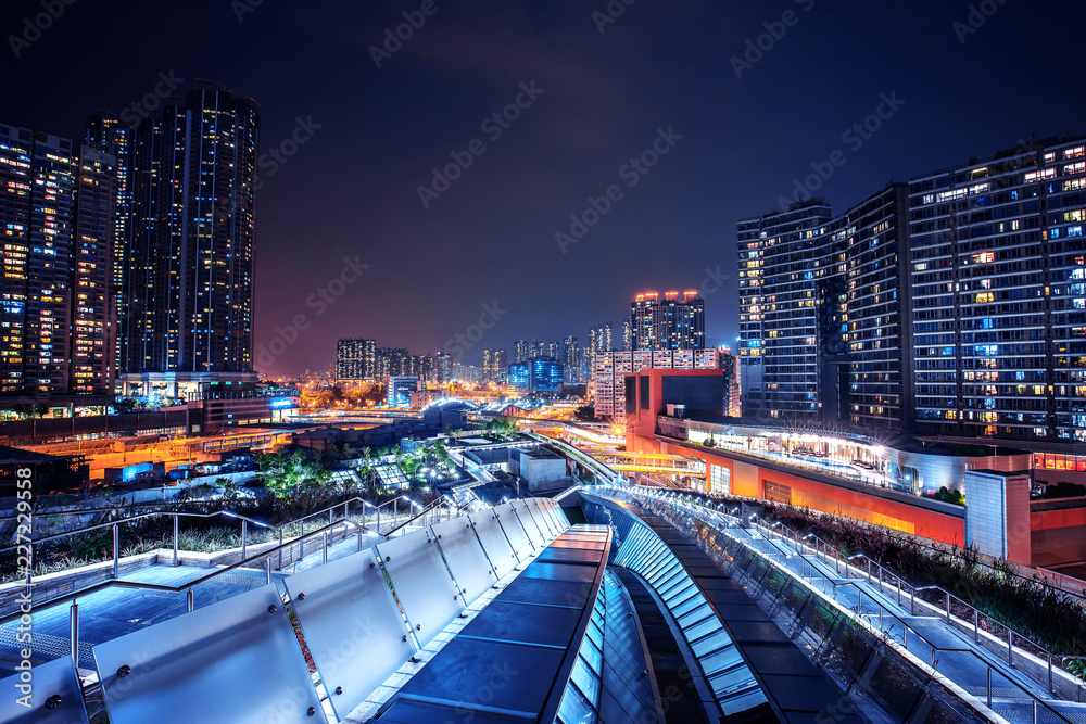 Fototapeta premium Hong Kong West Kowloon District night scenes