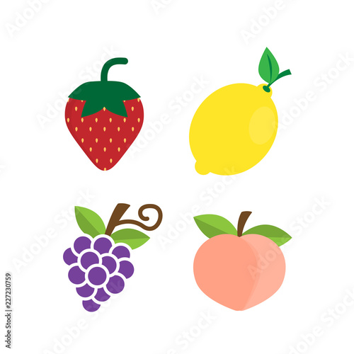 Set of fruit icon vector illustration