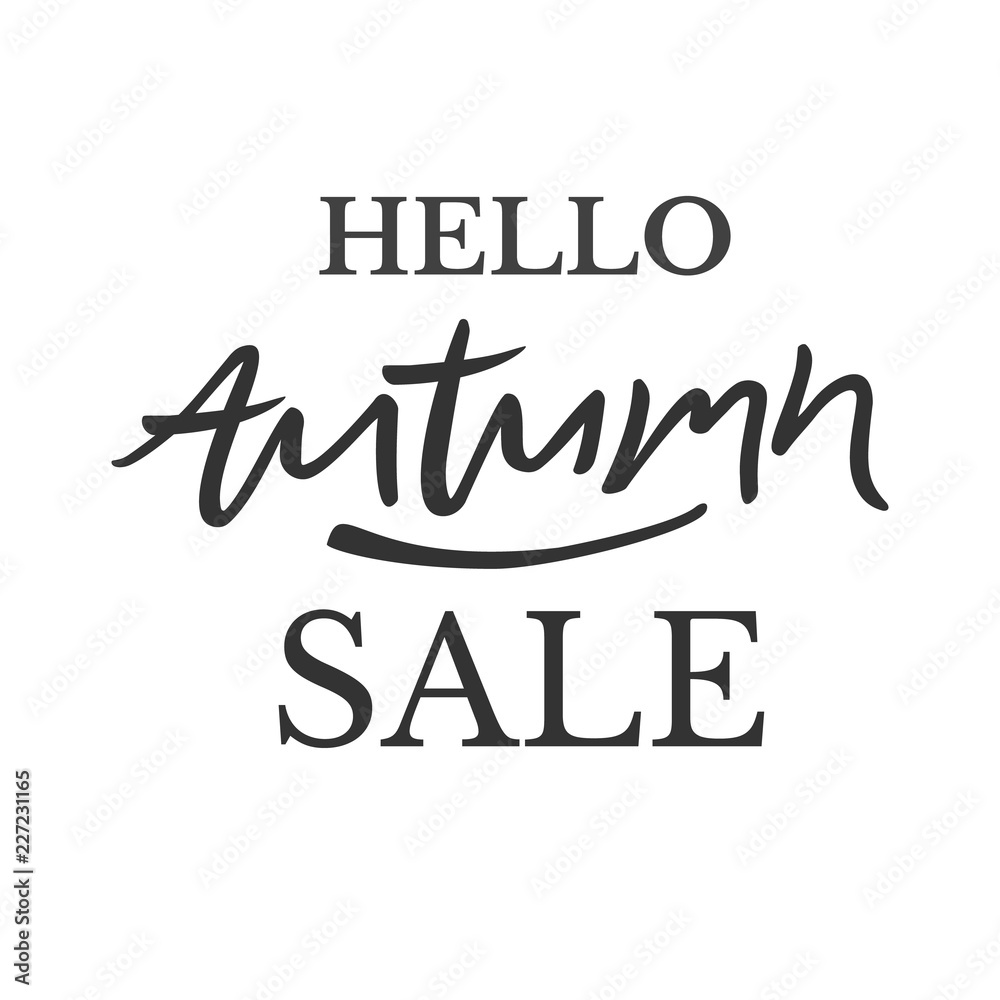 Trendy and elegant autumn background with lettering Hello autumn.