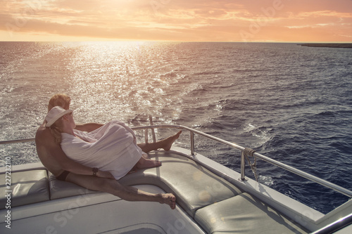 Couple in love on the , sunset on the sea © rrudenkois