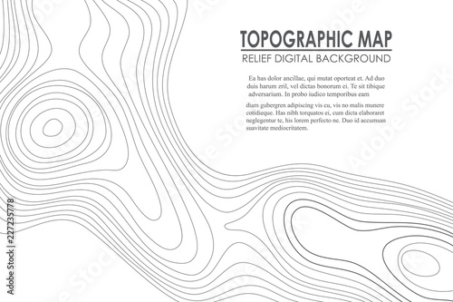 Topographic map contour background. Line map with elevation. Geographic World Topography map grid abstract vector illustration. photo