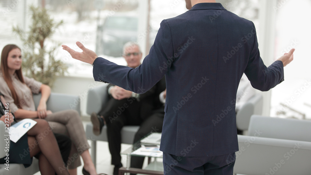 close up.businessman making a presentation at the seminar. close up.businessman making a presentation at the seminar.
