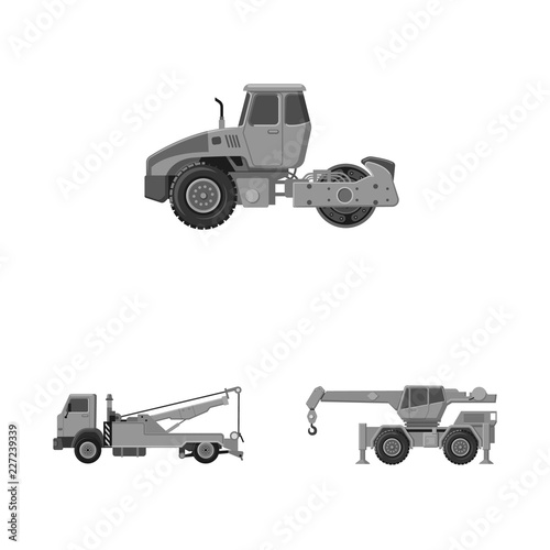 Vector illustration of build and construction sign. Set of build and machinery stock symbol for web.