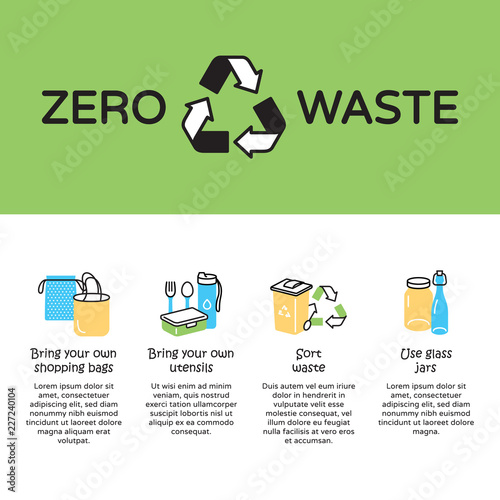Vector Zero Waste Icon Banner Template