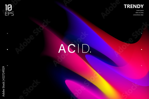 Abstract Wave Shapes Background Design. Vivid Colors Backdrop. Trendy Color Flow Artwork