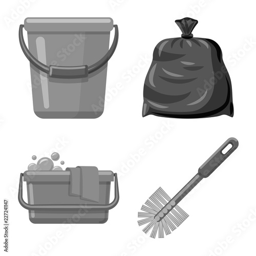 Vector design of cleaning and service icon. Collection of cleaning and household stock vector illustration.