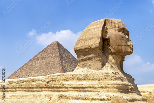 The Sphinx and Pyramid of Khafre, Cairo, Egypt