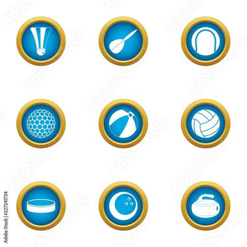 Game balance icons set. Flat set of 9 game balance vector icons for web isolated on white background