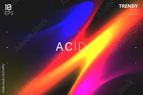 Abstract Wave Shapes Background Design. Vivid Colors Backdrop. Trendy Color Flow Artwork