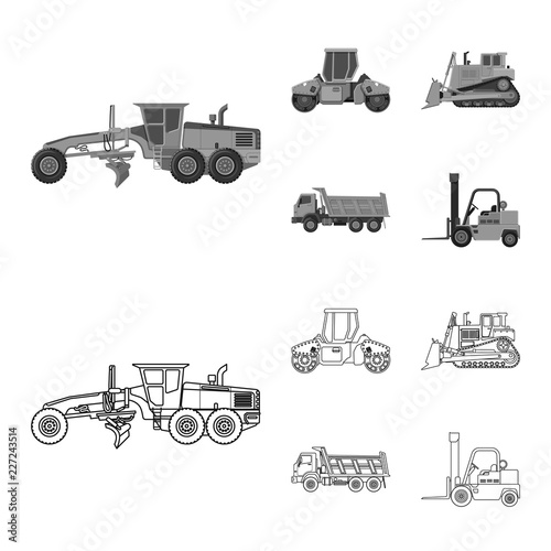 Vector design of build and construction sign. Collection of build and machinery vector icon for stock.
