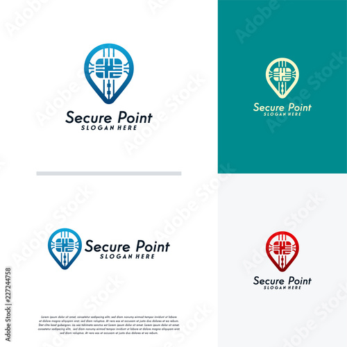 Secure Point logo designs concept vector  Protect Place logo symbol