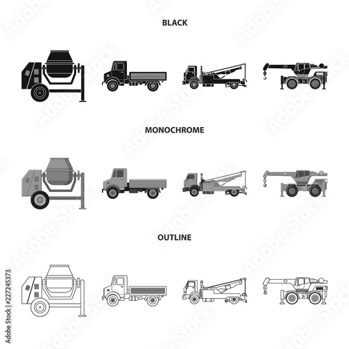 Vector design of build and construction symbol. Collection of build and machinery stock symbol for web.