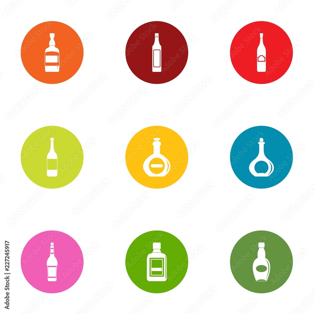 Shtof icons set. Flat set of 9 shtof vector icons for web isolated on white background Shtof icons set. Flat set of 9 shtof vector icons for web isolated on white background