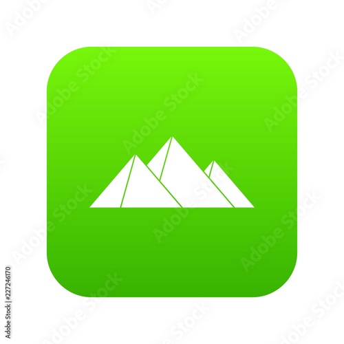 Pyramids icon digital green for any design isolated on white vector illustration